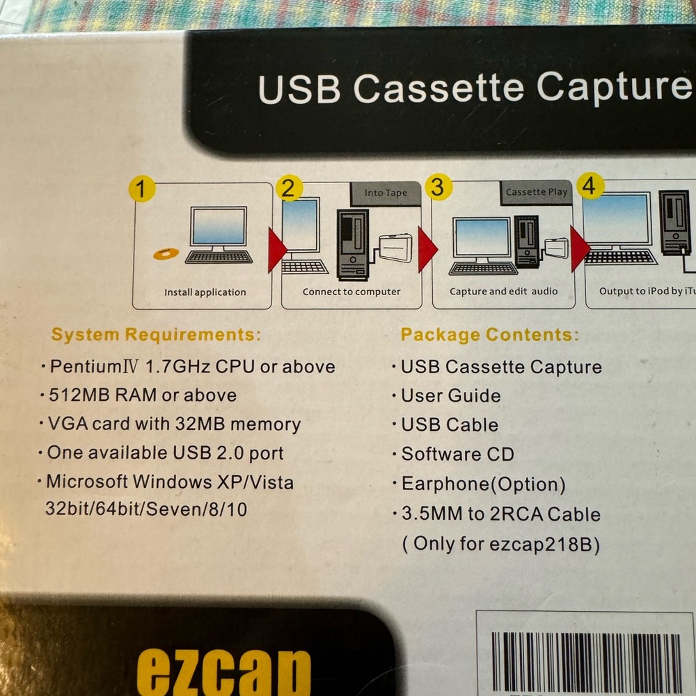 EZCAP USB cassette capture player